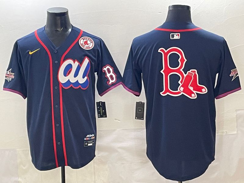 Men 2025 Boston Red Sox Blank Drak Blue All star Nike MLB Jersey style 04